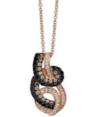 Le Vian Exotics Tri-tone Diamond Swirled Pendant Necklace (1/2 Ct. T.w.) In 14k Rose Gold