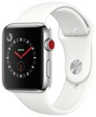Apple Watch Series 3 (gps + Cellular), 42mm Stainless Steel Case With Soft White Sport Band