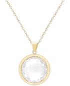 Victoria Townsend White Quartz Bezel Pendant Necklace (17-1/2 Ct. T.w.) In 18k Gold Over Sterling Silver