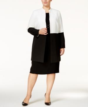 Kasper Plus Size Colorblocked Topper Jacket