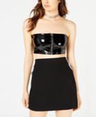 Waisted Juniors' Faux-leather Crop Top
