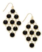 Inc International Concepts Gold-tone Black Stone Chandelier Earrings, Only At Macy's