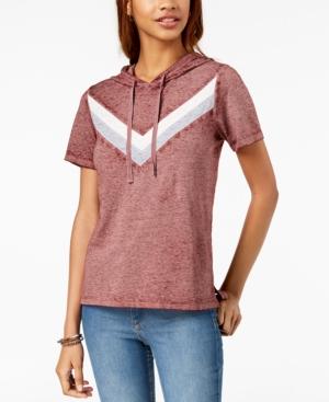 Hippie Rose Juniors' Striped Heathered Hoodie