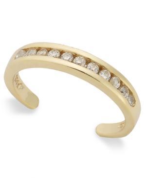 B. Brilliant 18k Gold Over Sterling Silver Toe Ring, Cubic Zirconia Channel-set Toe Ring (1/5 Ct. T.w.)