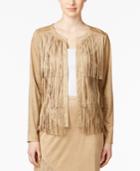 Kensie Fringed Faux-suede Blazer