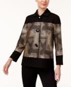 Jm Collection Metallic Contrast Jacket, Created For Macy's