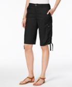 Style & Co Petite Ruched-hem Cargo Bermuda Shorts, Only At Macy's