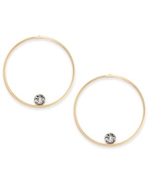 Thalia Sodi Gold-tone Crystal Hoop Earrings, Created For Macy's