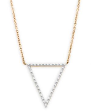 Wrapped Diamond Accent Triangle Pendant In 10k Gold