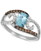 Le Vian Aquamarine (3/4 Ct. T.w.) & Diamond (1/4 Ct. T.w.) Ring In 14k White Gold
