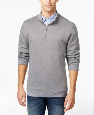 Tricots St Raphael Herringbone Quarter-zip Mock-neck Sweater