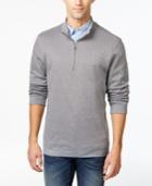 Tricots St Raphael Herringbone Quarter-zip Mock-neck Sweater