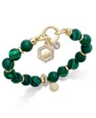Charter Club Gold-tone Malachite And Crystal Bracelet, Only At Macy's