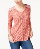 Style & Co Petite Printed Blouse, Created For Macy's
