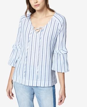 Sanctuary Lila Cotton Ruffled Lace-up Top