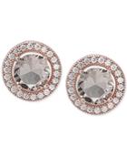 Giani Bernini Pave & Cubic Zirconia Stud Earrings In 18k Rose Gold-plated Sterling Silver, Only At Macy's