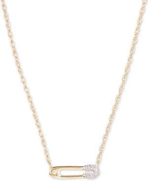 Elsie May Diamond Accent Pin Pendant Necklace In 14k Gold, 15 + 1 Extender