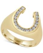 D'oro By Effy Men's Diamond Horseshoe Ring (3/8 Ct. T.w.) In 14k Gold