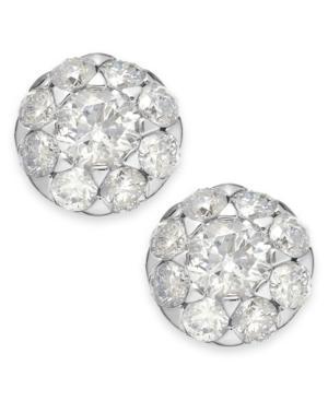 Diamond Earrings, 14k White Gold Flower Stud Earrings (1 Ct. T.w.)