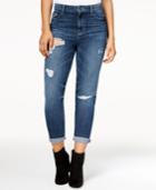 Guess Cotton Ripped Straight-leg Jeans