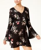 American Rag Juniors' Bell-sleeve Floral-print Dress, Created For Macy's