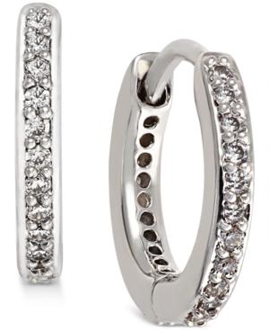 Eliot Danori Silver-tone Crystal Pave Huggy Hoop Earrings, Is There I Know Only At Macy's