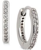 Eliot Danori Silver-tone Crystal Pave Huggy Hoop Earrings, Is There I Know Only At Macy's