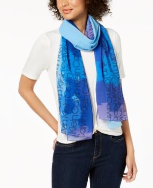 Calvin Klein Painterly Logo Chiffon Scarf