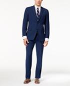 Tommy Hilfiger Men's Slim-fit Stretch Performance Blue Solid Suit