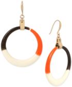 Robert Lee Morris Soho Gold-tone Multicolor Drop Hoop Earrings