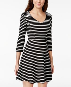 American Rag Illusion Cutout Striped Fit-and-flare Dress, Only At Macy's
