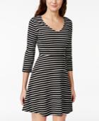 American Rag Illusion Cutout Striped Fit-and-flare Dress, Only At Macy's