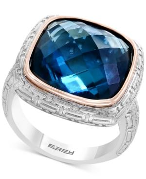 Balissima By Effy London Blue Topaz Ring (12 Ct. T.w.) In Sterling Silver & 18k Rose Gold