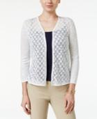 Charter Club Diamond-stitch Open-front Cardigan, Only At Macy's