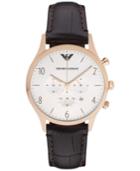 Emporio Armani Men's Chronograph Beta Dark Brown Leather Strap Watch 43mm Ar1916