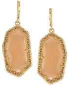 Vince Camuto Gold-plated Peach Stone Pave Drop Earrings