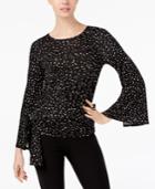 Cable & Gauge Printed Split-bell-sleeve Top