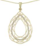 Sis By Simone I. Smith Crystal Openwork Teardrop Pendant Necklace In 18k Gold Over Sterling Silver