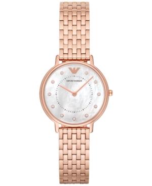 Emporio Armani Women's Rose Gold-tone Stainless Steel Bracelet Watch 32mm Ar11006