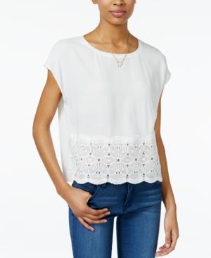 Maison Jules Crochet Contrast Top, Only At Macy's