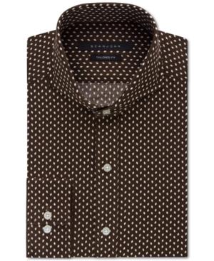Sean John Men's Classic-fit Chocolate Diamond-pattern Dress Shirt