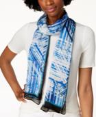 Calvin Klein Abstract Silk Chiffon Scarf, Created For Macy's