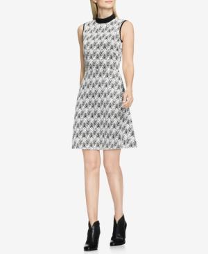 Vince Camuto Herringbone Mock-neck Dress