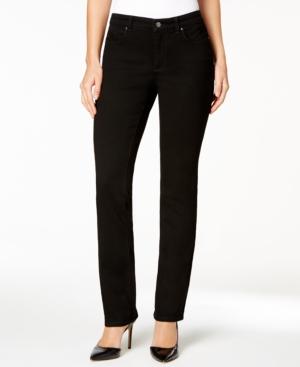 Charter Club Petite Lexington Saturated Black Straight-leg Jeans, Only At Macy's