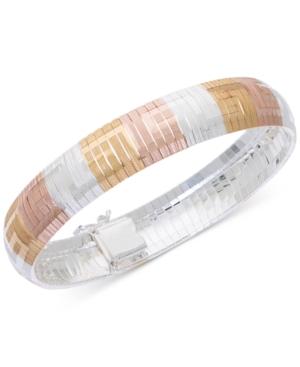 Giani Bernini Tricolor Greek Key Bangle Bracelet, Created For Macy's
