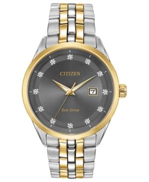 Citizen Men's Eco-drive Corso Diamond-accent Two-tone Stainless Steel Bracelet Watch 41mm