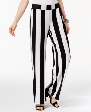 Inc International Concepts Striped Wide-leg Soft Pants, Only At Macy's