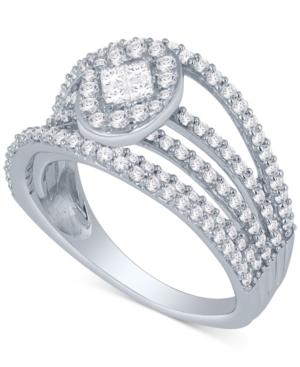 Diamond Multi-layer Statement Ring (1-1/4 Ct. T.w.) In 14k White Gold