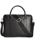 Calvin Klein Logo Embossed Saffiano Leather Attache