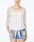 American Rag Crochet-panel Top, Only At Macy's